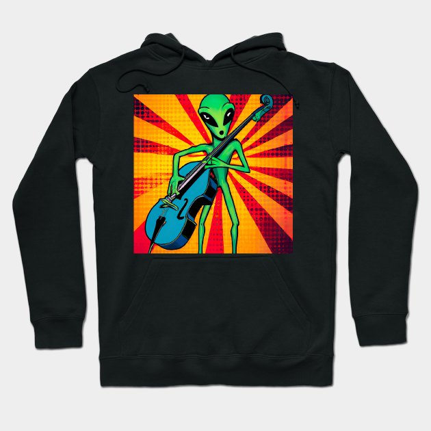 Surreal alien stand up bassist from another dimension Hoodie by KFX Productions